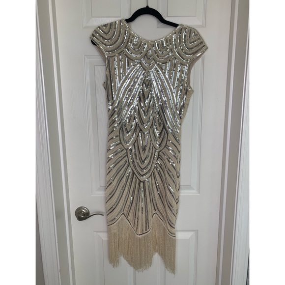 Dresses & Skirts - 1920s Sequin Beaded Flapper Fringe Dress - Gold Dresses & Skirts - 1920s Sequin Beaded Flapper Fringe Dress - Gold